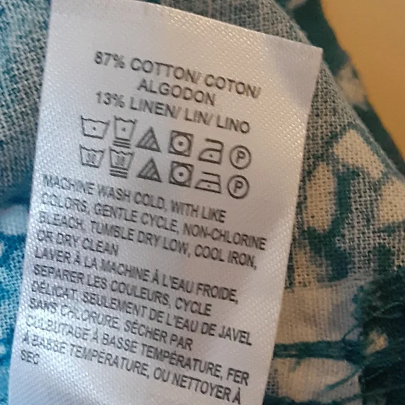 LUCKY BRAND BLUE AND WHITE BUTTON DOWN FRONT SHIRT, XL - Picture 9 of 10